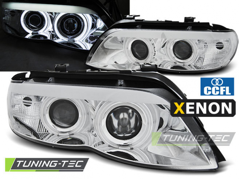 Upgrade Xenon CCFL Angel Eyes Scheinwerfer für BMW X5 E53 99-03 chrom